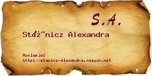 Stánicz Alexandra névjegykártya